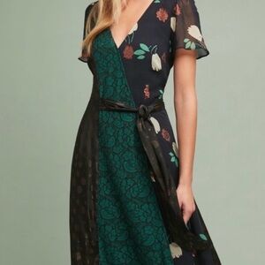 Anthropologie Moulinette Soeurs Floral Flutter Midi Dress Size 4